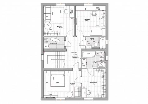 План расстановки мебели (2 этаж)
