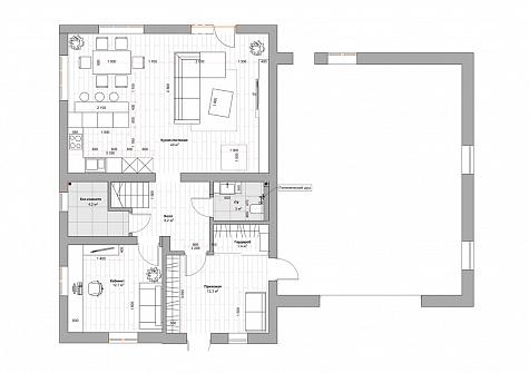План расстановки мебели (1 этаж)